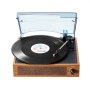 VEVOR vinylskivspelare, 3-växlad, remdriven skivspelare med inbyggd 3W högtalare med magnetisk pickup, stöd för 33/45/78 RPM Bluetooth Aux in RCA-utgång, för 7/10/12 tums vinylskivor