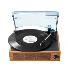 VEVOR Bluetooth přehrávač vinylových desek 3-rychlostní pásový gramofon 3W reproduktory