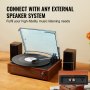 VEVOR Vinyl Record Player, 3-Speed, Belt Driven Turntable Player with Built-in 10W Stereo Speakers Magnetic Cartridge, Support 33/45/78 RPM Bluetooth Aux in RCA Output, for 7/10 /12 in Vinyl Records