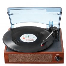 VEVOR Bluetooth Vinyl Record Player 3 velocidades Belt Driven Turntable 5W Alto-falantes