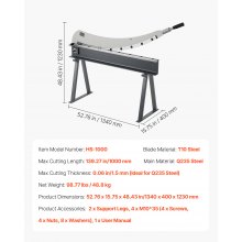 VEVOR 39 in Width Manual Guillotine Shear Sheet Metal Plate Cutter with Stand