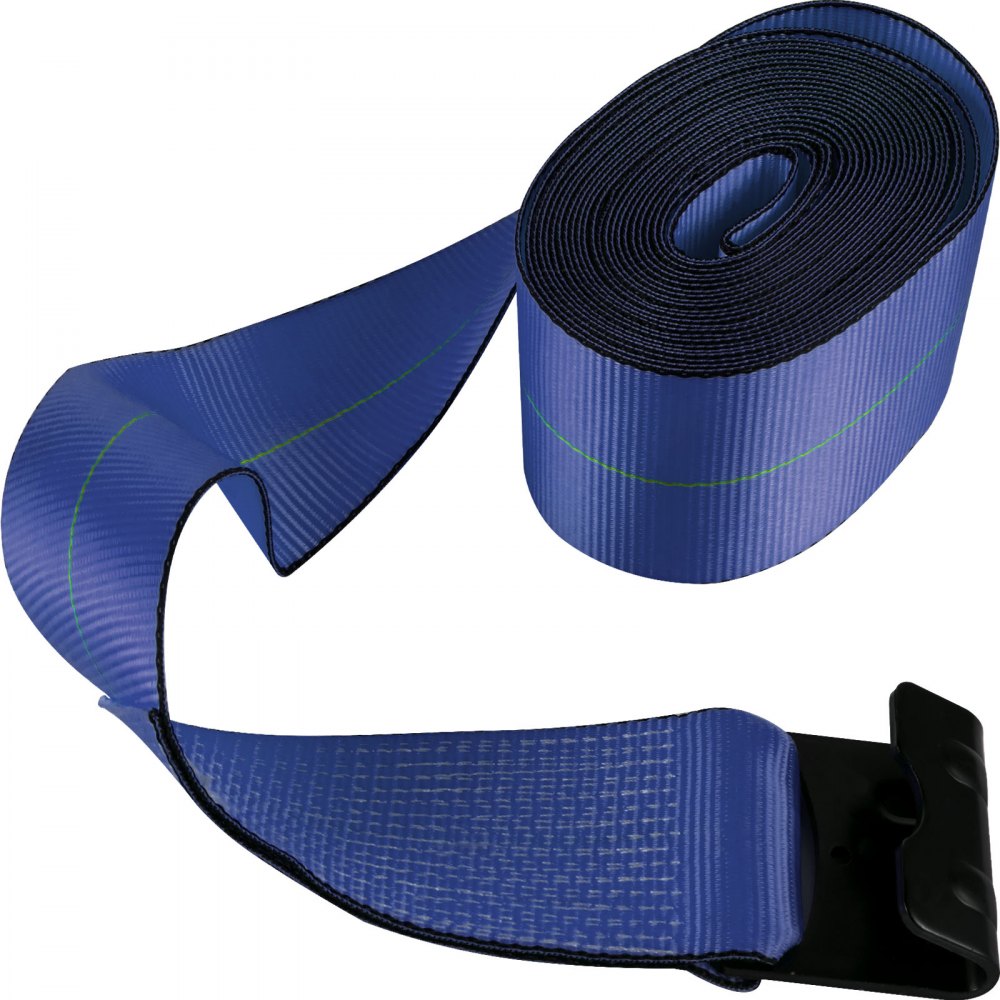 VEVOR Truck Straps 4" x30' Winch Straps with a Flat Hook Flatbed Tie Downs 15400lbs Load Capacity Flatbed Strap Cargo Control for Flatbeds, Trucks, Trailers, Farms, Rescues, Tree Saver, Blue(4 Pack)