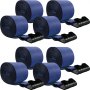 VEVOR Truck Straps 4" x30' Winch Straps with a Flat Hook Flatbed Tie Downs 15400lbs Load Capacity Flatbed Strap Cargo Control for Flatbeds, Trucks, Trailers, Farms, Rescues, Tree Saver, Blue(8 Pack)