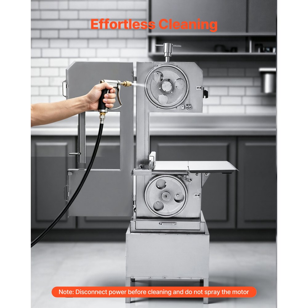 VEVOR 2200W Commercial Electric Meat Bandsaw Stainless Steel Bone Sawing Machine