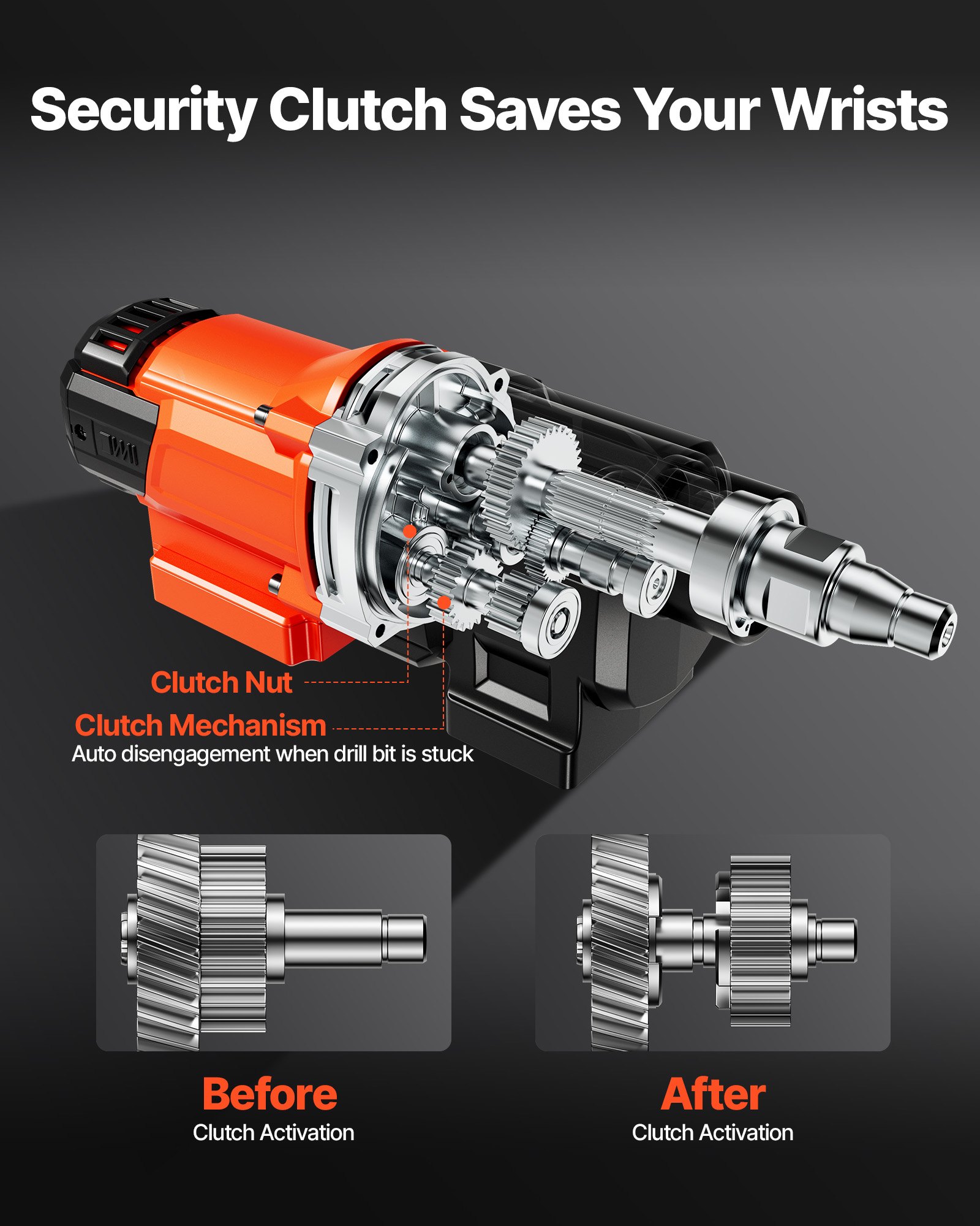 VEVOR Diamond Core Drilling Machine, 20-254 mm Drilling Diameter, Stand-Mount Dry and Wet Concrete Core Drill Rig with 10 Bits, 535/920 RPM 2-Speed, UNC1 1/4-7 Thread, for Concrete Brick Stone, 2500W