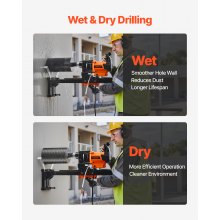 VEVOR Diamond Core Drill Machine Concrete Core Drill Rig with Stand 200 mm 3000W