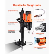 VEVOR Diamond Core Drill Machine Concrete Core Drill Rig with Stand 200 mm 3000W