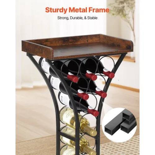 LISM Wine Rack Freestanding Floor Bar Cabinet With 4-Tier Storage And Tabletop Glass Holder From Other Furniture - Price 96.9