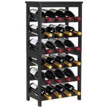 VEVOR 24 Bottle Detachable Wine Rack, 6-Tier Wine Bottle Holder, Freestanding Floor Display Wine Storage Shelves with Table Top, For Kitchen,Cellar,Bar,Dining Room,Living Room, Black