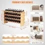VEVOR 36 Bottle Stackable Modular Wine Rack, 4-Tier Solid Bamboo Wood Storage Racks, Floor Freestanding Wines Holder Display Shelf, Wobble-Free Shelves for Kitchen, Bar, and Cellar (Natural Color)