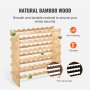 VEVOR 48 Bottle Stackable Modular Wine Rack, 6-Tier Solid Bamboo Wood Storage Racks, Floor Freestanding Wines Holder Display Shelf, Wobble-Free Shelves for Kitchen, Bar, and Cellar (Natural Color)