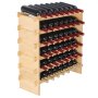 VEVOR 48 garrafas empilháveis ​​modulares prateleira de vinho prateleira de exposição de madeira de bambu 6 camadas