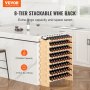 VEVOR Estante modular apilable para 72 botellas de vino, estante de exhibición de madera de bambú, 8 niveles