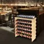 VEVOR Stapelbart modulärt vinställ för 72 flaskor, bambu, trä, 8 nivåer