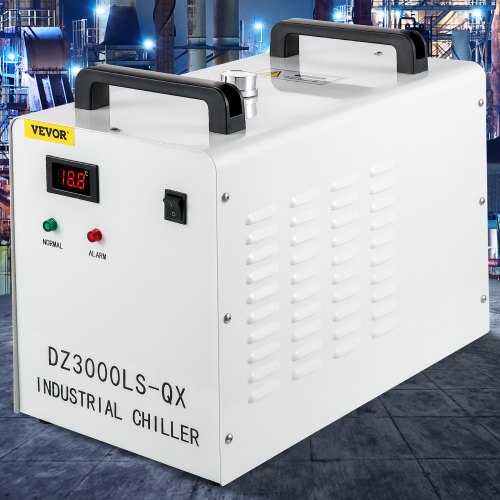 VEVOR Industrial Chiller, 110V CW-3000 Industrial Water Chiller, 50W Cooling Capacity, 10L Capacity Cooling Water, 0.5-0.7A Current Recirculating Chiller for 60W/80W Engraving Machine Cooling Machine