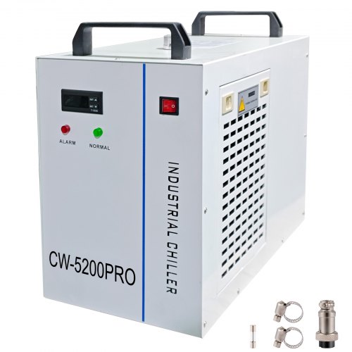 VEVOR Industrial Chiller, CW5200 Industrial Water Chiller, 1400W Cooling Capacity, 6L Capacity Cooling Water, Precise Thermostat Recirculating Chiller for 130/150W Engraving Machine Cooling Machine