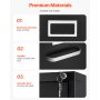 VEVOR 4 Drawer File Cabinet with Lock, Metal Vertical Filing Storage Cabinets for Home Office, Heavy-Duty Cabinet with Detachable Hanging Rod, for A4/Letter/Legal Size File, Easy Assembly (Black)
