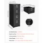 VEVOR 4 Drawer File Cabinet with Lock, Metal Vertical Filing Storage Cabinets for Home Office, Heavy-Duty Cabinet with Detachable Hanging Rod, for A4/Letter/Legal Size File, Easy Assembly (Black)