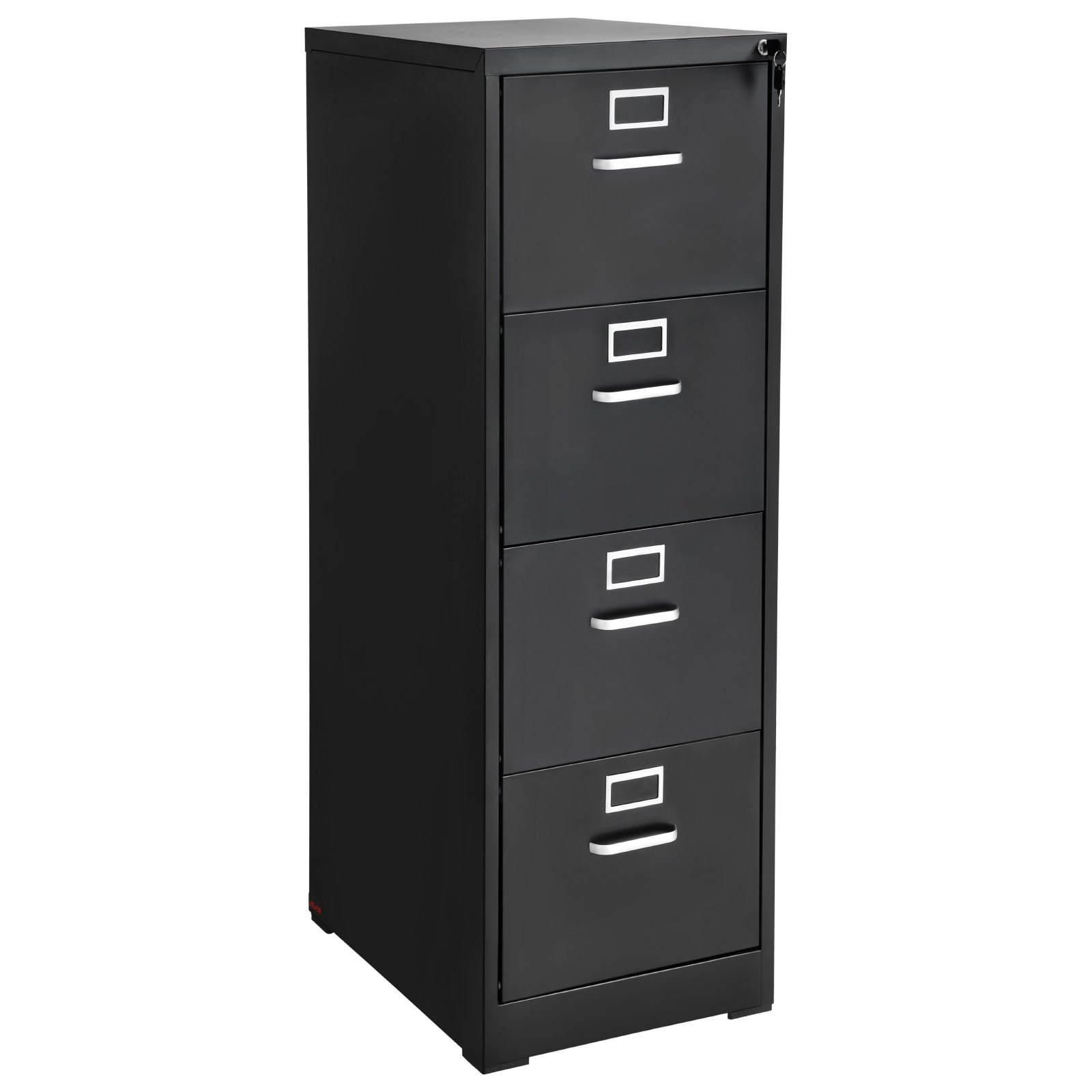VEVOR 4 Drawer File Cabinet with Lock, Metal Vertical Filing Storage Cabinets for Home Office, Heavy-Duty Cabinet with Detachable Hanging Rod, for A4/Letter/Legal Size File, Easy Assembly (Black)