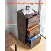 VEVOR 3 Drawer File Cabinet Vertical Filing Cabinet with Lock for Home Office