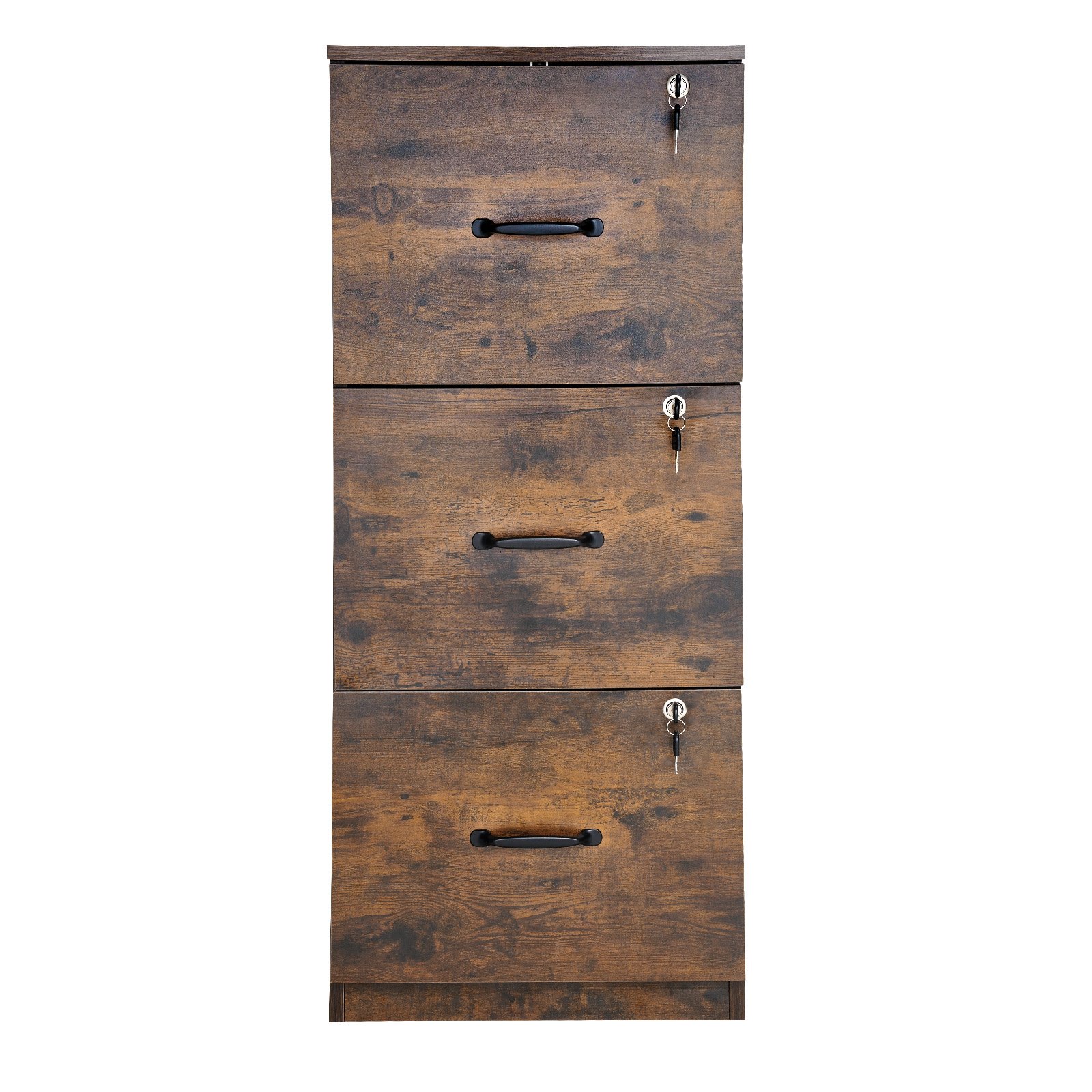 VEVOR 3 Drawer File Cabinet with Lock, Vertical Filing Storage Cabinets for Home Office, Heavy-Duty Locking Cabinet with 2-Level Adjustable Hanging Rod for A4/Letter/Legal Size File, Easy Assembly