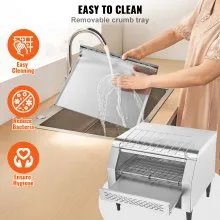 VEVOR Commercial Conveyor Toaster, 450 Slices/Hour Conveyor Belt Toaster, Heavy Duty Stainless Steel Commercial Toaster Oven, Electric Restaurant Commercial Toaster for Toast Bun, Bagel, Bread
