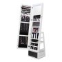 VEVOR Mirror Jewelry Cabinet 360° Swivel Standing Mirror with Storage White