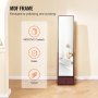 VEVOR Mirror Jewelry Cabinet 360° Swivel Standing Mirror with Storage Brown