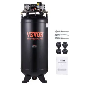 VEVOR 80 Gallon Air Compressor, 6.5HP 15.5SCFM@90 PSI, 2-Stage 145PSI Oil Free Stationary Air Compressor Tank for Industrial Manufacturing, Construction Sites (3-Phase Power, 220V 60 Hz) | VEVOR US