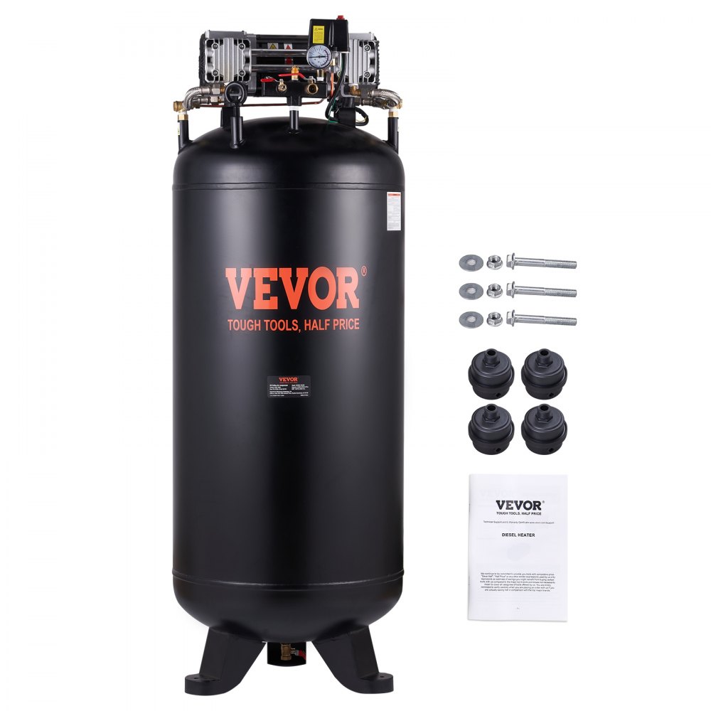 VEVOR Air Compressor 4.8 Gallon 900W 2.2 CFM@ 90PSI 70 dB Ultra Quiet Oil  Free.