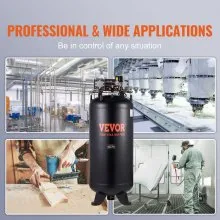 VEVOR 80 Gallon Air Compressor, 6.5HP 15.5SCFM@90 PSI, 2-Stage 145PSI Oil Free Stationary Air Compressor Tank for Industrial Manufacturing, Construction Sites, Auto Repair (3-Phase Power)