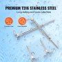 VEVOR T316 Stainless Steel Adjustable Angle 3.2mm Cable Railing Kit/Hardware for Wood Post，Marine Grade for 3.2mmWire Rope,0-180-Degree Angle & Easy Installation, Silver (10 Pack)
