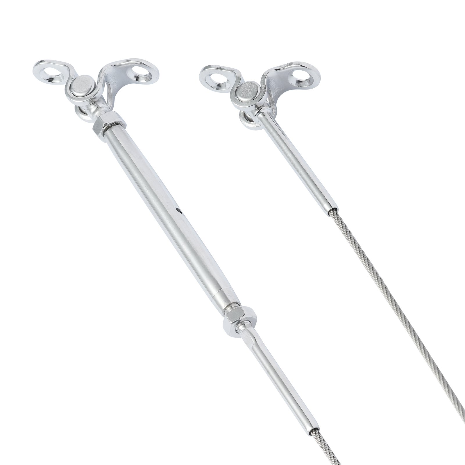 VEVOR T316 Stainless Steel Adjustable Angle 3.2mm Cable Railing Kit/Hardware for Wood Post，Marine Grade for 3.2mmWire Rope,0-180-Degree Angle & Easy Installation, Silver (20 Pack)