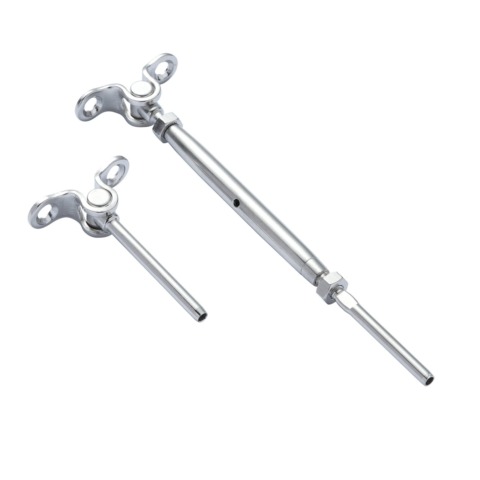 VEVOR T316 Stainless Steel Adjustable Angle 3.2mm Cable Railing Kit/Hardware for Wood Post，Marine Grade for 3.2mmWire Rope,0-180-Degree Angle & Easy Installation, Silver (20 Pack)