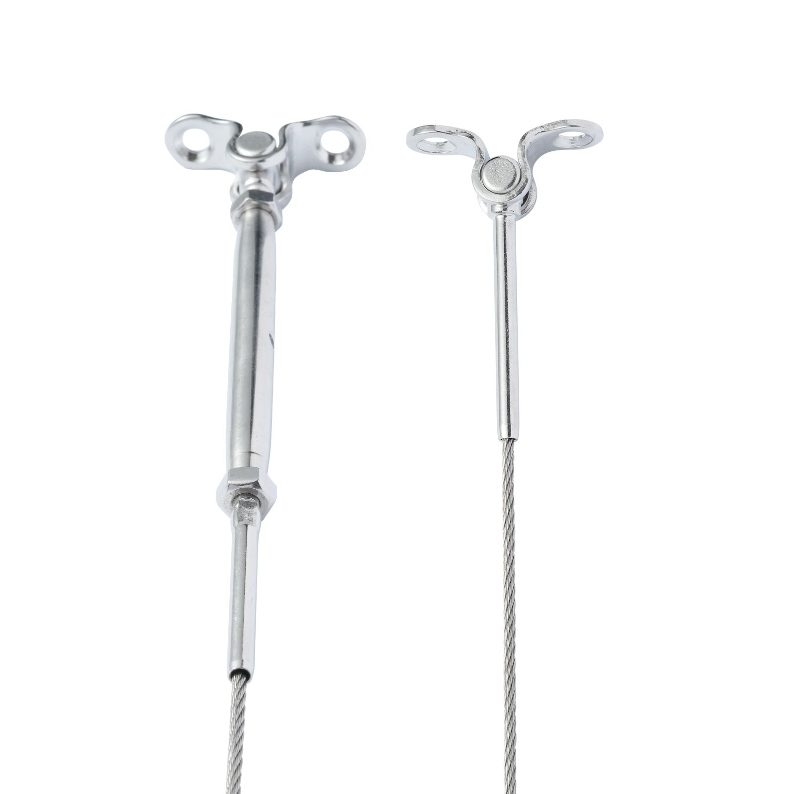 VEVOR T316 Stainless Steel Adjustable Angle 3.2mm Cable Railing Kit/Hardware for Wood Post，Marine Grade for 3.2mmWire Rope,0-180-Degree Angle & Easy Installation, Silver (20 Pack)