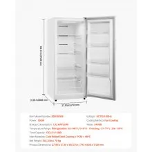 VEVOR Convertible Freezer/Refrigerator, 17 Cu.Ft Frost Free Upright Freezer with Temp Control Panel, Door Open too Long Alarm, Adjustable Shelves and LED, Standing Fridge for Kitchen, Office, Garage