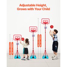 VEVOR Kids Basketball Hoop Height Adjustable Portable Basketball Court for Kids