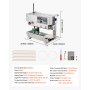 VEVOR Continuous Bag Band Sealing Machine, 0.24-0.47 in/6-12 mm Seal Width, Vertical Band Sealer Machine with Digital Temperature Control, Stainless Steel Bag Sealer for 0.02-0.8 mm Plastic Bags Films