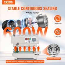 VEVOR Continuous Bag Band Sealing Machine Vertical Band Sealer Stainless Steel