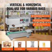 VEVOR Continuous Bag Band Sealing Machine Vertical Band Sealer Stainless Steel