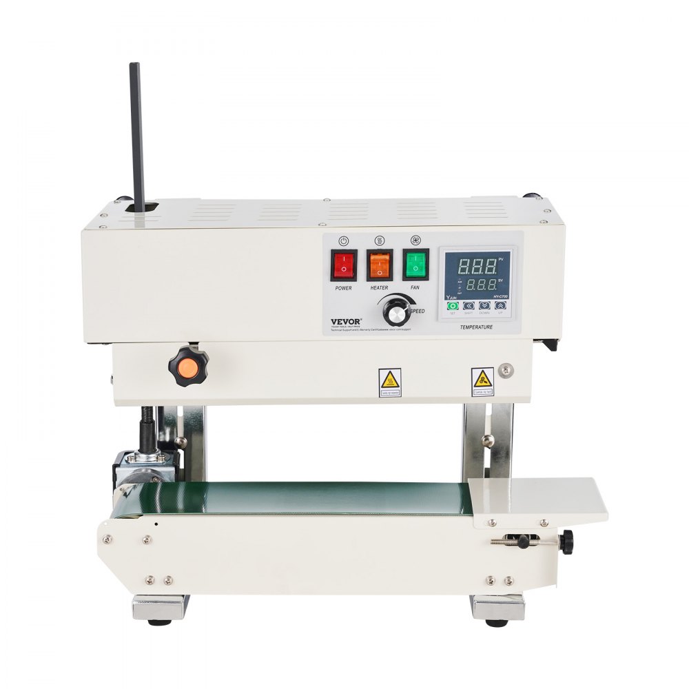 VEVOR Continuous Bag Band Sealing Machine, 0.24-0.47 in/6-12 mm Seal Width, Vertical Band Sealer Machine with Digital Temperature Control, Carbon Steel Bag Sealer for 0.02-0.8 mm Plastic Bags Films
