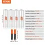 VEVOR Stretch Film, 381 mm (W) x 366 m (L), 4 Pack, 80 Gauge Industrial Strength Clear Durable Stretch Wrap Roll, Heavy Duty Shrink Film Stretch Wrap with Handles for Pallet Wrapping Shipping Moving