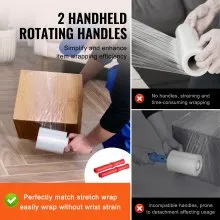 VEVOR Stretch Film, 5 inches x 1000 feet, 4 Pack, 80 Gauge Industrial Strength Clear Durable Stretch Wrap Roll, Heavy Duty Shrink Film Stretch Wrap with Handles for Pallet Wrapping Shipping Moving