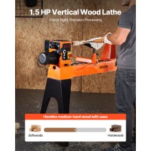Woodworking Lathe 1.5 HP 16 x 40 in Wood Lathe Machine Variable Speed 0-3200 RPM