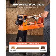 Woodworking Lathe 2 HP 18 x 40 in Wood Lathe Machine Variable Speed 0-3200 RPM