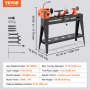 VEVOR Wood Lathe with Copy Attachment, 35 cm x 96 cm, 1 HP 750W Woodworking Lathe with Stand, Continuously Variable Speed 680-2520 RPM with Light Hex Wrenches Turning Tool Set, for Woodworking