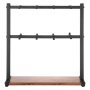 VEVOR - Soporte para tazas de café para encimera, 16 ganchos con base de almacenamiento, soporte para tazas de 2 niveles de acero al carbono y madera, para exhibir y almacenar en el hogar (negro mate)
