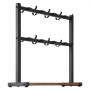 VEVOR - Soporte para tazas de café para encimera, 16 ganchos con base de almacenamiento, soporte para tazas de 2 niveles de acero al carbono y madera, para exhibir y almacenar en el hogar (negro mate)