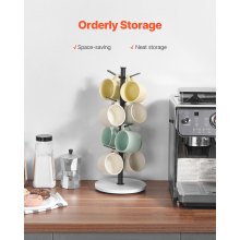 Mug Holder Tree with Marble Base 8 Hooks Cup Rack Stand for Counter Kitchen Home