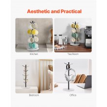 Mug Holder Tree with Marble Base 8 Hooks Cup Rack Stand for Counter Kitchen Home